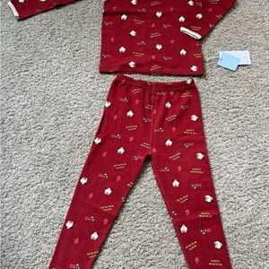 Kids Red Christmas Pajama Set – Soft Cotton – Unisex – Size 7
